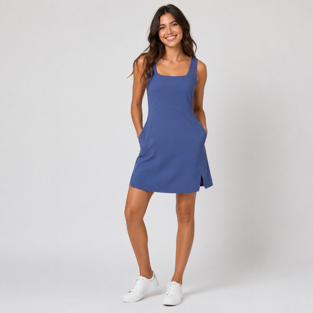Alder Get Dirty Dress 2.0 Blue Athletic Hiking Outdoor Mini Dress Women's L